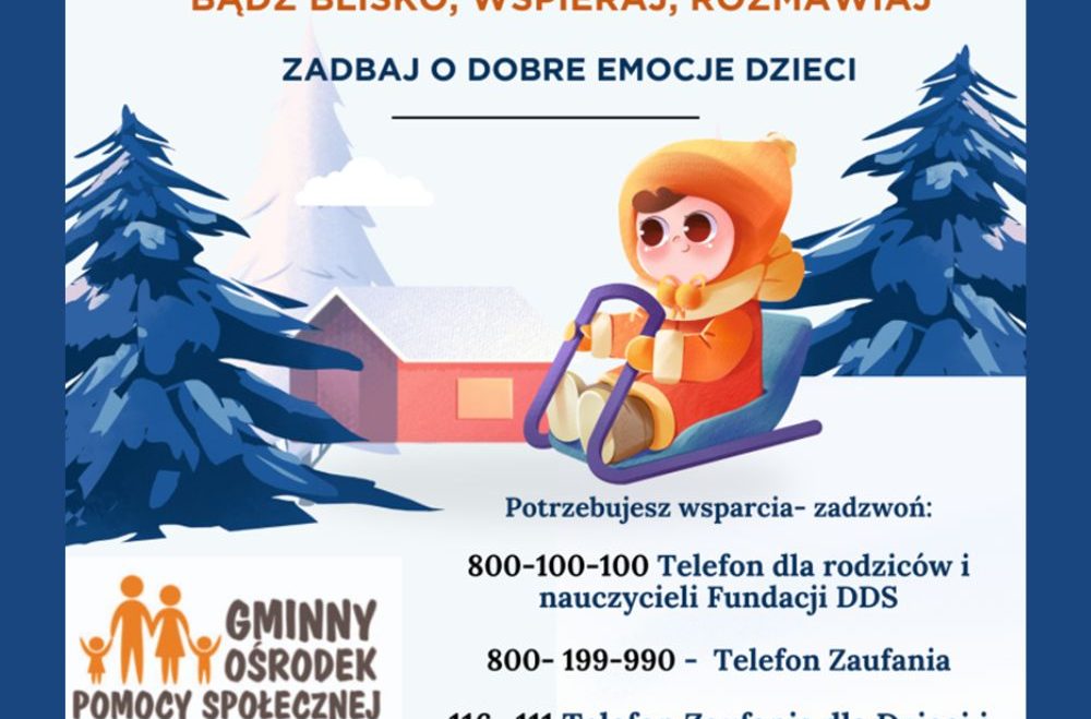 Zadbajmy o dobrostan emocjonalny dzieci i młodzieży podczas ferii zimowych