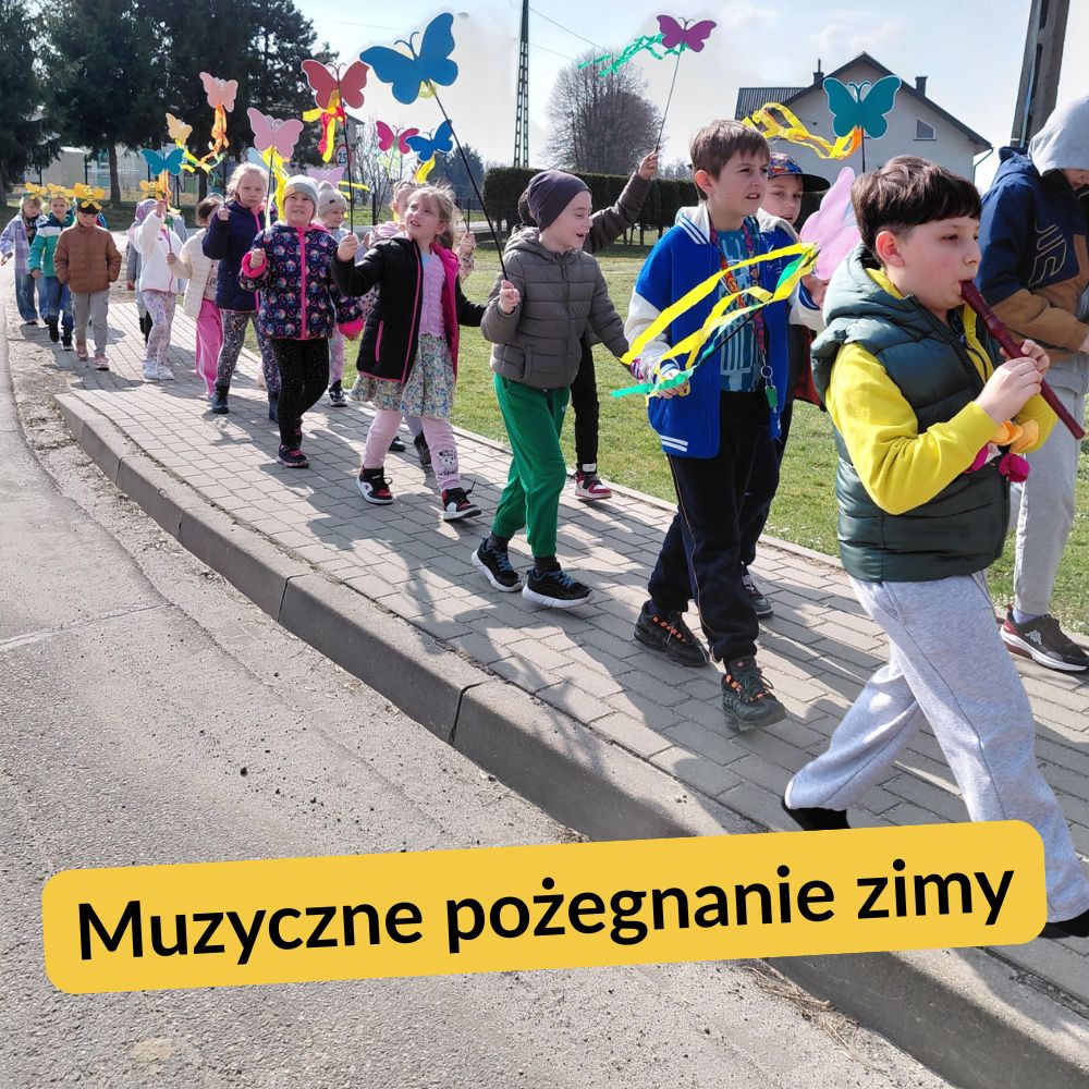 Klasy 1–3 witają wiosnę w kolorowym korowodzie